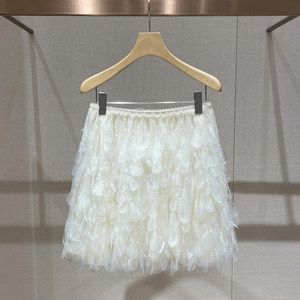 Very Beautiful Skirt, 2026 Spring and Autumn New Style, Atmospheric Heavy-Duty Feather Mesh Lace Splicing Cake Skirt