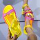 Cross-border foreign trade 2021 summer new flat-bottomed outerwear slippers plus size one-word women's Velcro sandals