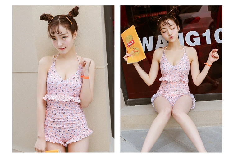 Kanchogirl Hàn Quốc Áo tắm tươi cho nữ Gather Slim Body Siêu mỏng bảo thủ Xiêm Spa đồ bơi nữ