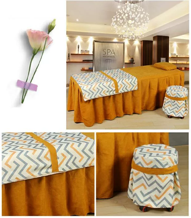 Cao cấp đẹp bedspread massage tại thẩm mỹ viện là một gia đình bốn bông trải giường nhỏ phong cách châu Âu sang trọng màu rắn có thể được tùy chỉnh - Trang bị tấm