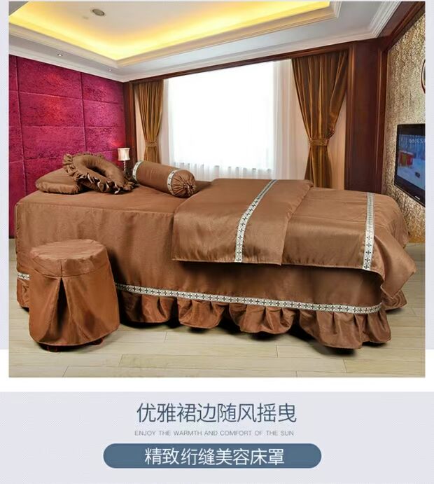 Cao cấp gia đình vẻ đẹp bốn phương pháp điều trị massage giả bông trải giường cao cấp phong cách tối giản vườn bedspread tùy thẩm mỹ viện - Trang bị tấm drap giường spa