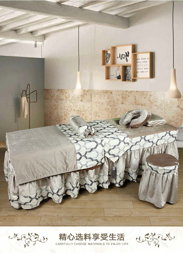 Cao cấp làm đẹp giường bao gồm bốn bộ thẩm mỹ viện trải giường massage giường đẹp giường ngủ tùy chỉnh - Trang bị tấm ga trải giường nối mi