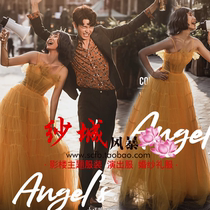 Photo studio theme tour color gauze fashion street photography wedding couple photo costume suspenders skirt dress