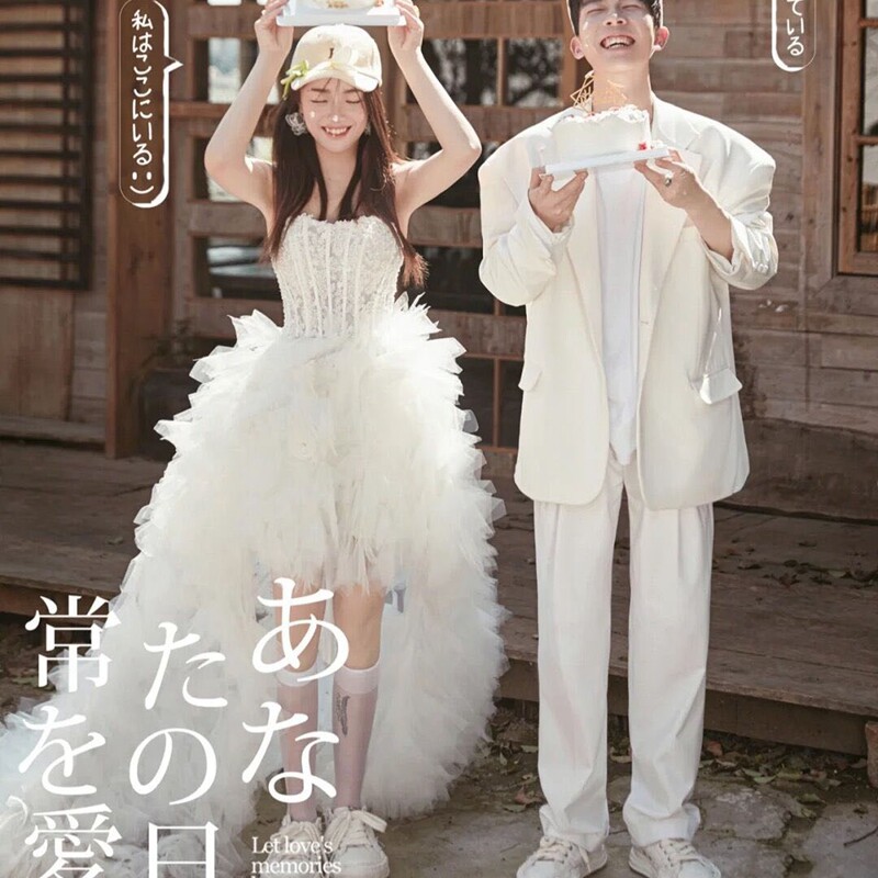 New photo studio street shooting theme clothing location travel shooting short front and long wedding photography couple photo photo dress