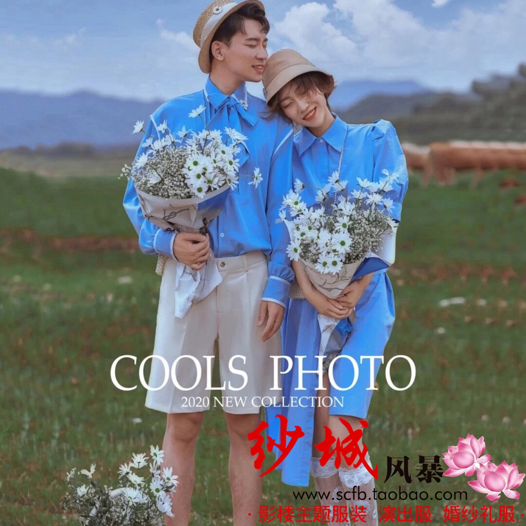 Photo Gallery 2020 New Summer Little Fresh Fields Garden Wind Outfits for Couples Costume Lovers Themed True Photography Costumes