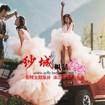 New photo studio theme clothing Net red explosion travel short before long tail wedding dress couple photo photography dress