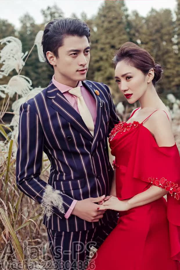 Studio mới Sọc dọc Nam Hàn Quốc Slim Nam Suit Suit Suit Lưu trữ Ảnh Nhiếp ảnh Trang phục - Suit phù hợp áo khoác blazer nam