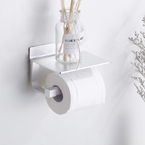 Hole-free toilet toilet paper holder Toilet paper towel holder Nail-free space aluminum roll paper holder Bathroom shelf Wall hanging