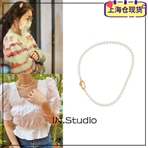 Spot Xu Mengjie the same type of INstudio Korean brand TATiana pearl locking head Chrysanthemum Pendant Necklace 4 Color