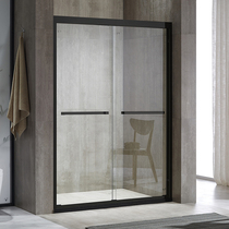 Custom Toilet Bathroom Partition Tempered Glass Double Active Push-and-pull Door-Shaped Shower Room Screen