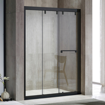 Custom shower room I-shaped three-linkage double-shift door dry and wet separation bathroom toilet partition glass bath room