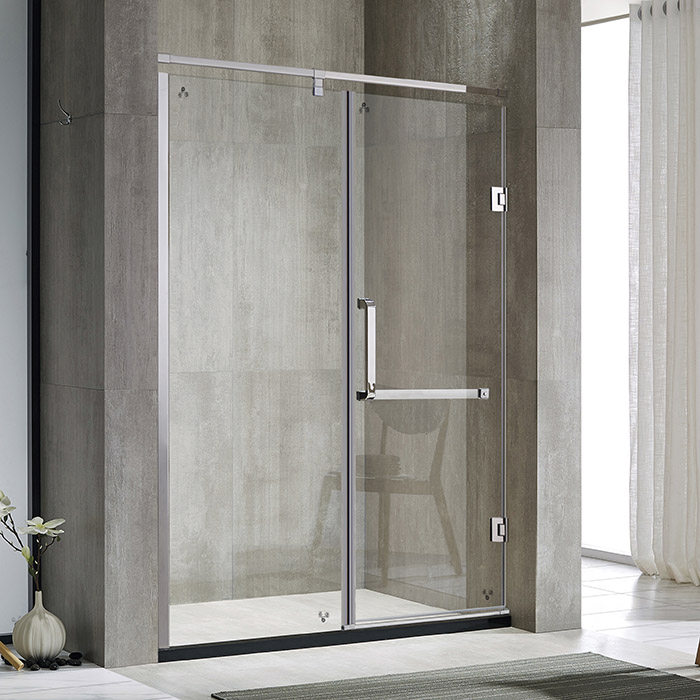 Model 836 custom stainless steel hinge flat door shower room one-shaped bathroom partition simple glass door