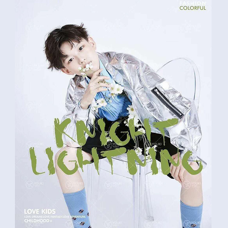 Ten-year-old boy photography clothing big boy silver boy suit trendy children's suit fashion children's photography clothing