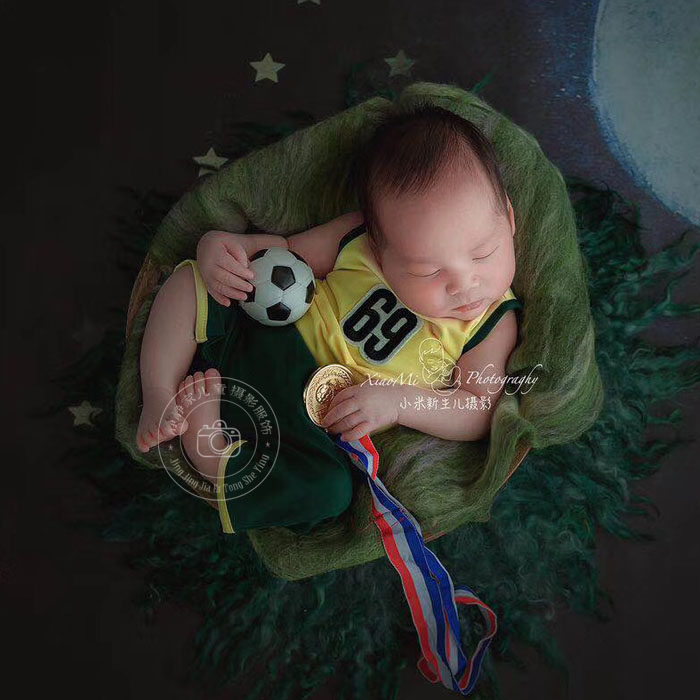 Newborn Full Moon Photography Costume Boys Basketball Baby Theme Photography Costume Jersey Photography Costume Full Moon