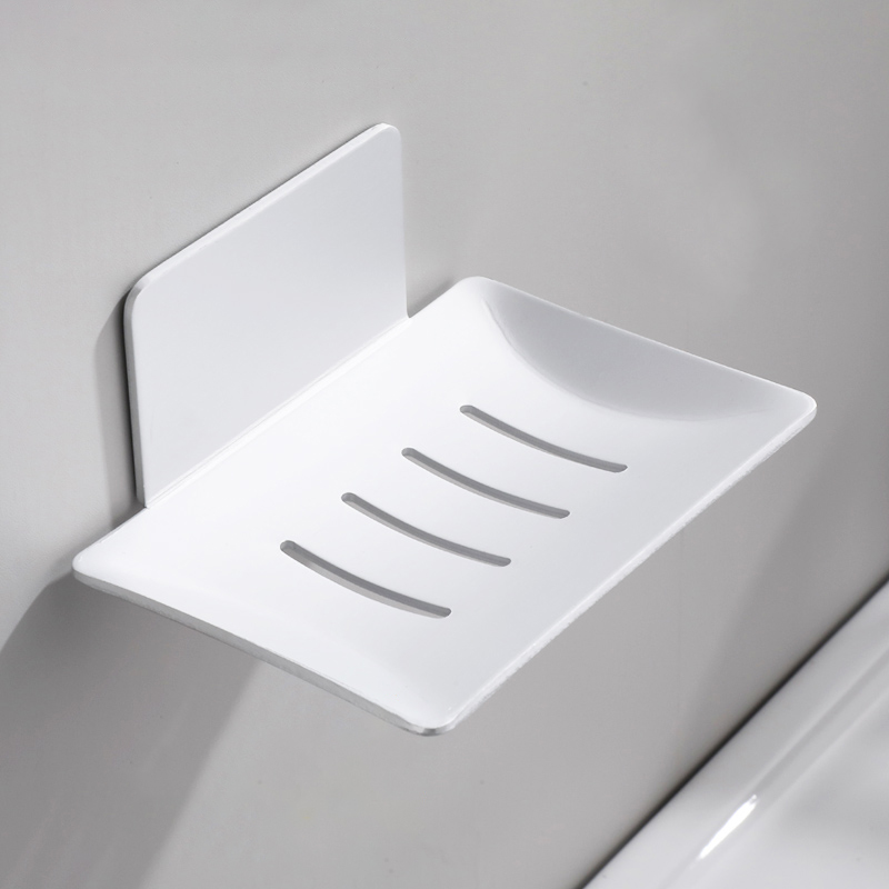 Punch-free bathroom soap box wall-mounted steel rack toilet asphalt soap toilet household wall-mounted soap rack