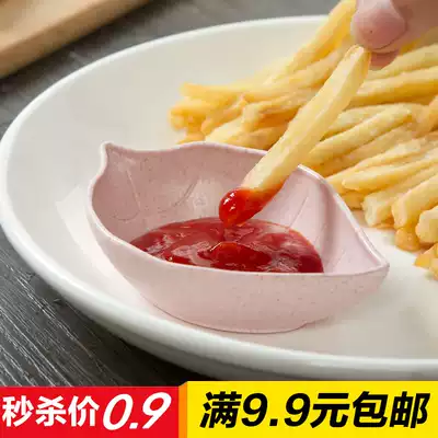 Small saucer seasoning dish Household straw round soy sauce dish vinegar dish Kitchen dipping dish sauce dish Japanese seasoning dish