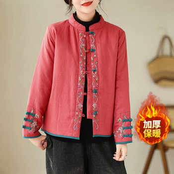 Embroidered short cotton-padded jacket ethnic style loose down cotton Embroidered short cotton-padded jacket ethnic style loose down cotton