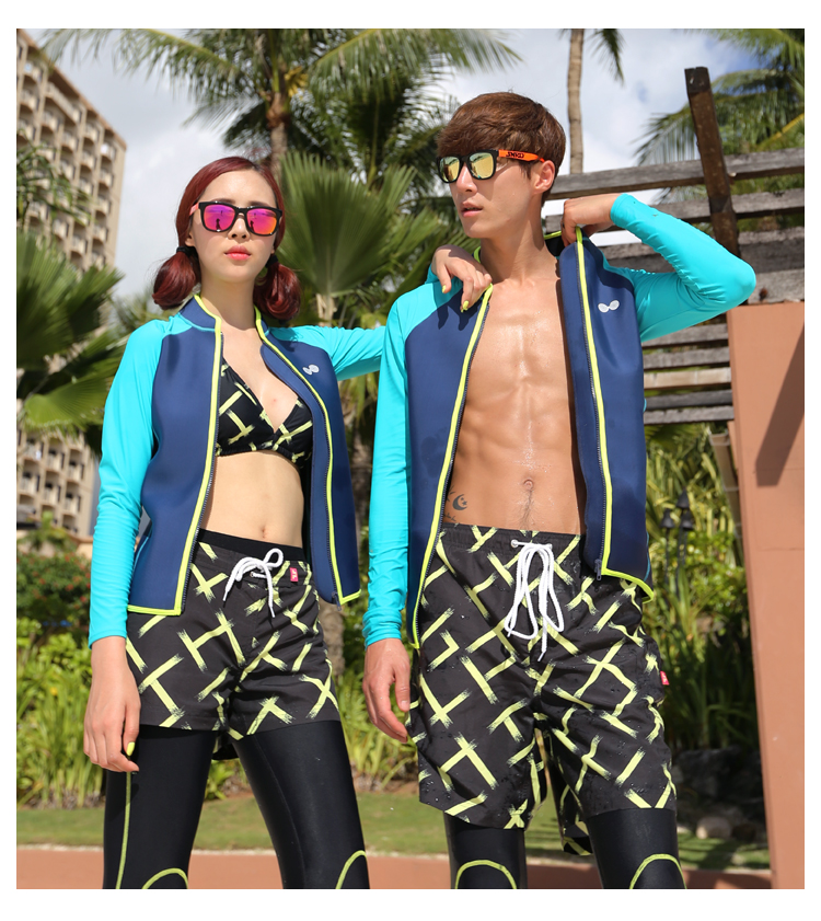 VENDIS EXTREME quần short đi biển Cặp vợ chồng nam nữ khô nhanh mùa hè quần bơi lỏng lẻo màu vàng huỳnh quang màu đen 	quần đi biển vàng	