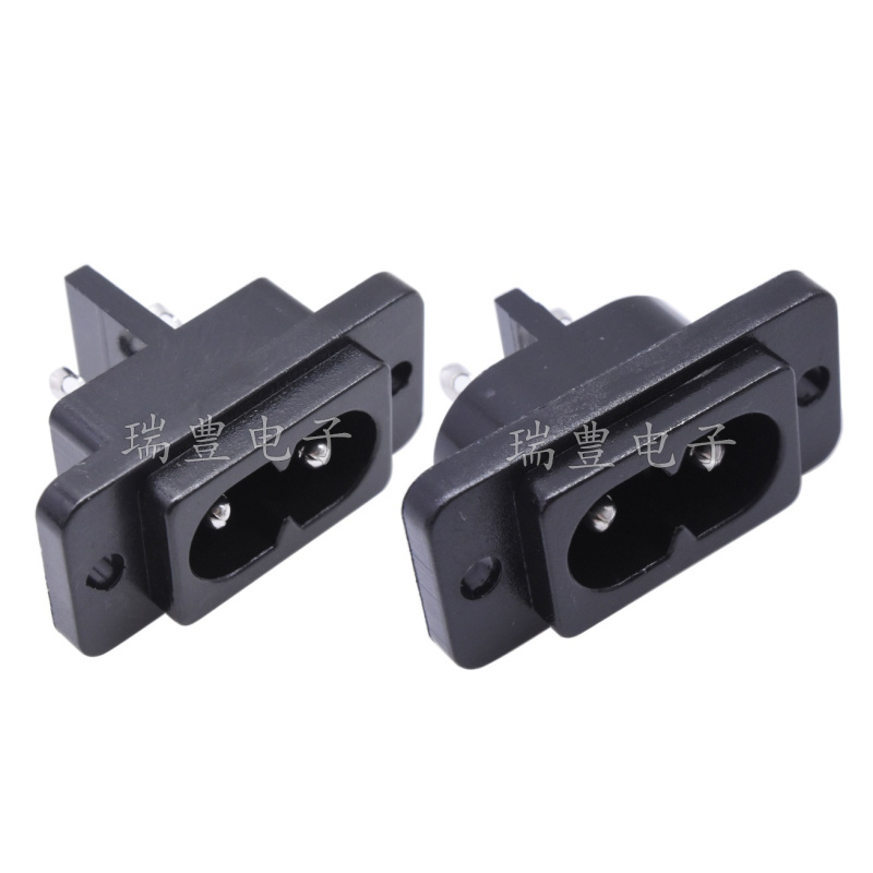 AC power socket 2 holes AC8 word socket 8 word tail charging socket 8 word socket charging port welding wire connector