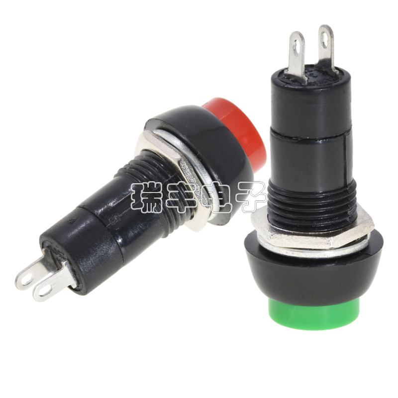 PB-305A PushButton Switch Round button jog push-on self-locking switch PBS-11A mounting hole 12MM red