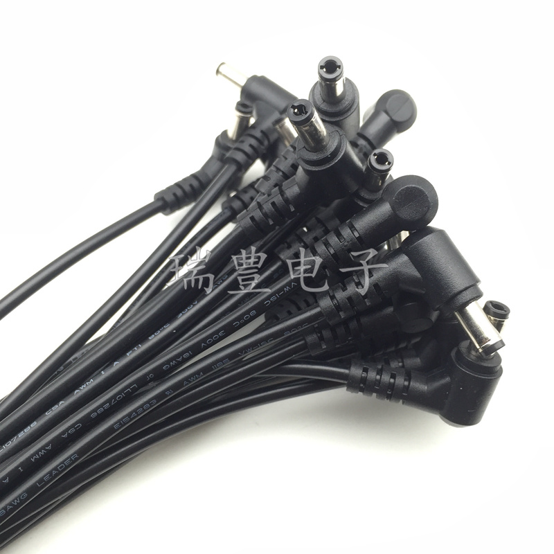 DC ahead curved single head dc5 5*2 5mm power cord DC elbow plug DC monitor power cord 18AWG