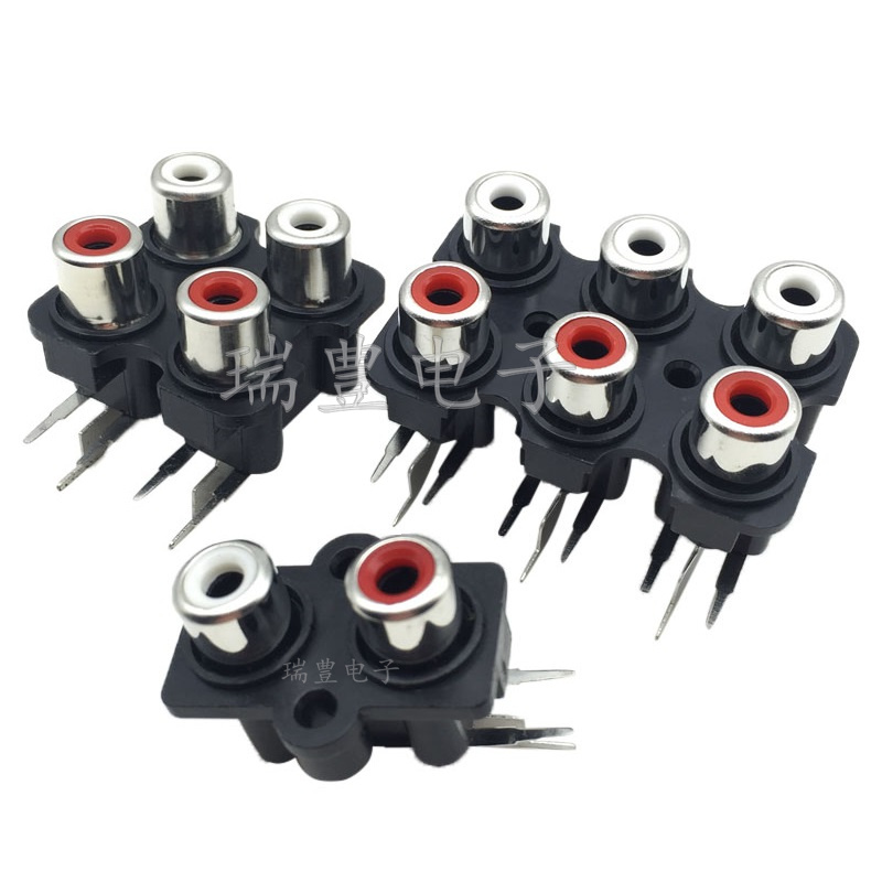 AV2 hole 4 holes 6 holes Lotus socket RCA socket Audio seat AV seat signal sound socket plug