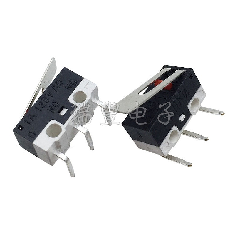 With drive rod mouse micro switch 1A with straight handle travel switch KW10P-1 miniature limit right bent foot