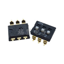 IC type 3p pin dial switch three-position straight plug flat foot distance 2 54mm patch toggle code switch