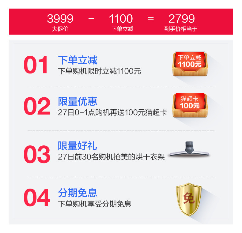小天鹅 洗烘一体 变频 全自动滚筒洗衣机 图1