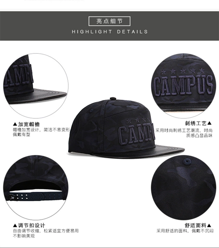 Mũ thể thao Xtep mũ bóng chày nam phiên bản Hàn Quốc của mũ thủy triều mũ đen visor mũ nam và nữ - Mũ thể thao