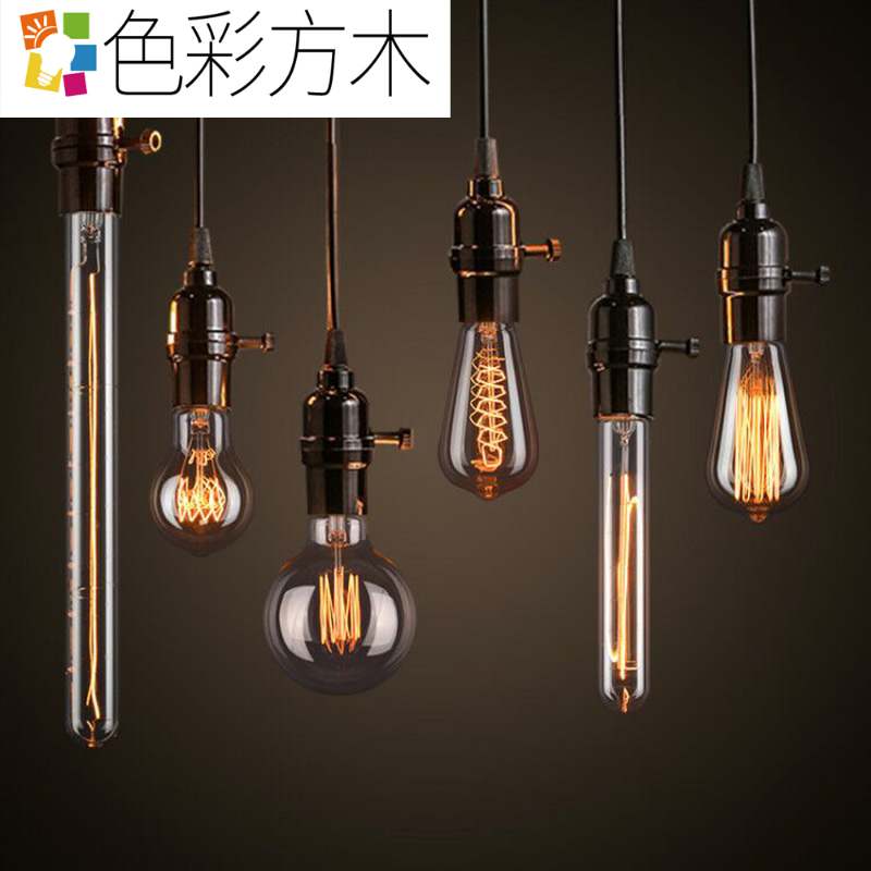 Tungsten wire lamp Industrial style retro light source E27 large screw mouth white blazing lamp bulb creative bulb