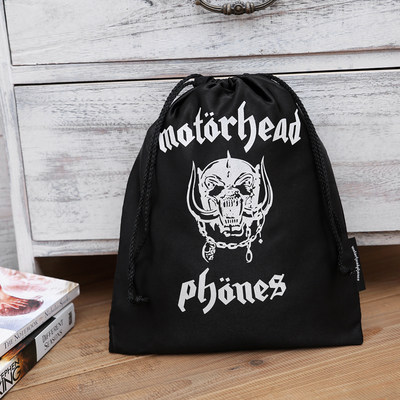 Unique personality black waterproof satin drawstring storage bag drawstring drawstring pocket travel travel underwear storage bag tide