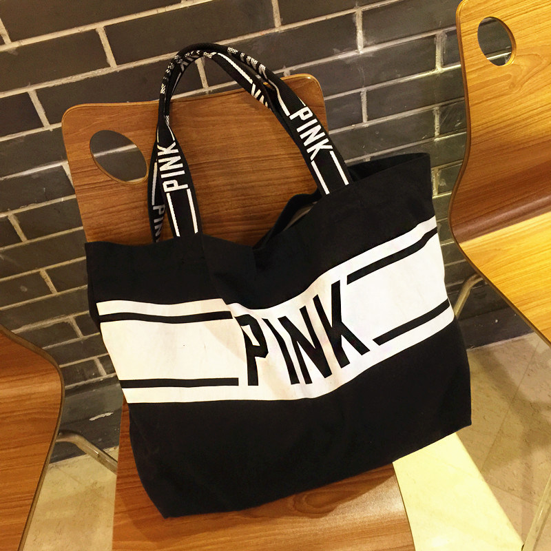 Personality Fashion College PINK Leisure Passport Label Bill Bag Bag Woman Pack Ultra-capacity Shopping Bag Tide