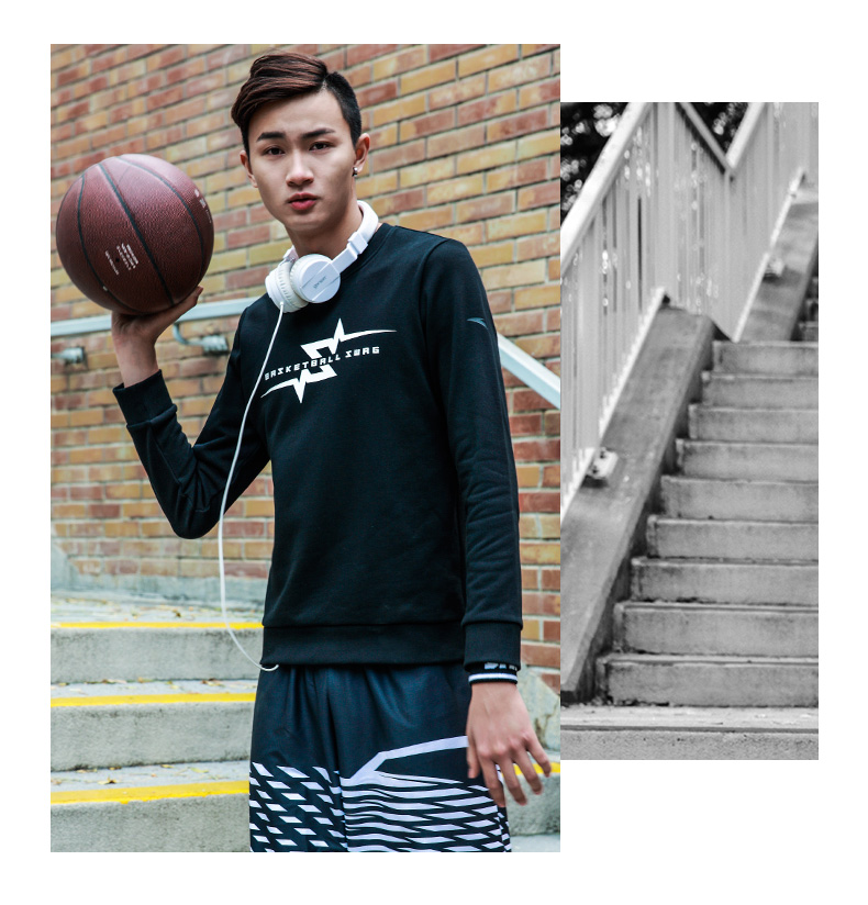Anta áo len nam dài tay áo khoác 2018 mùa xuân vòng cổ áo thun dài tay T-Shirt thể thao nam 15917716 áo khoác hoodie nam
