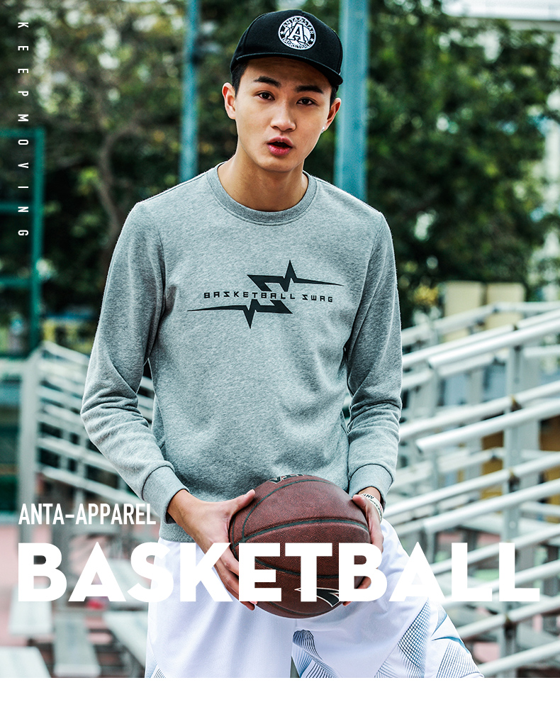 Anta áo len nam dài tay áo khoác 2018 mùa xuân vòng cổ áo thun dài tay T-Shirt thể thao nam 15917716 áo khoác hoodie nam