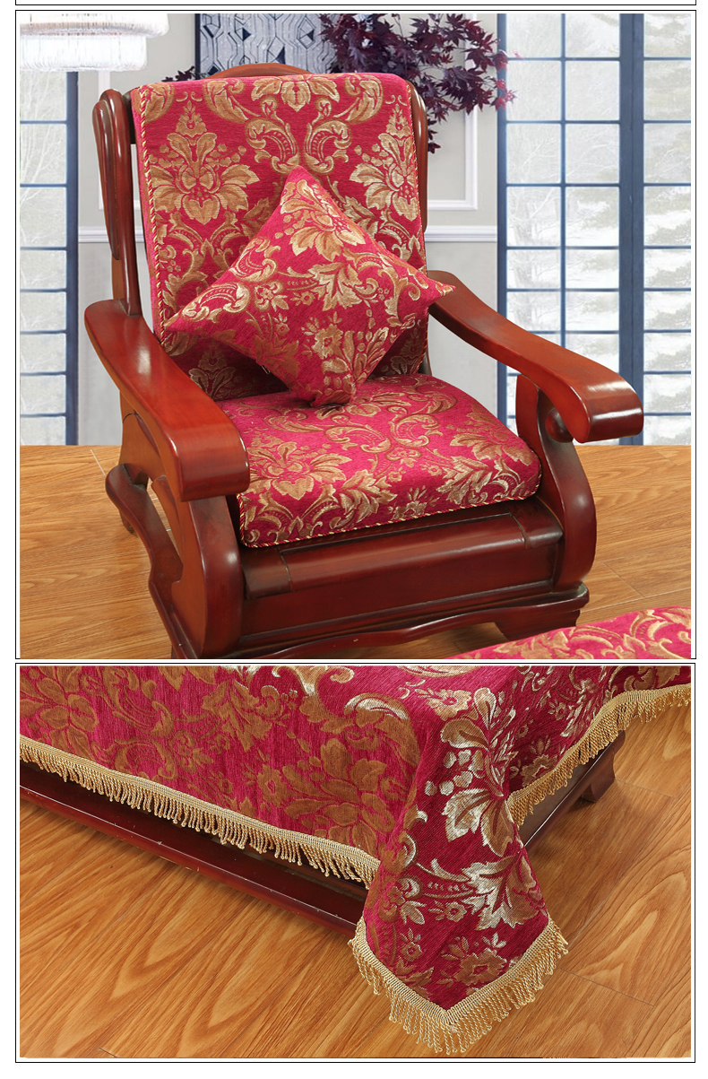 Tùy chỉnh ghế đơn bằng gỗ rắn đệm đệm chống trượt xốp đệm sofa gỗ gụ với tựa lưng thảm gỗ đệm ghế bàn ăn