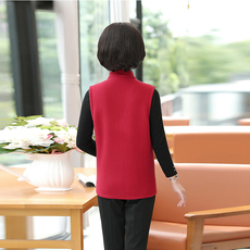 Одежда для дам 中老年秋季加绒卫衣抓绒坎肩妈妈春秋装马甲奶奶背心摇粒绒外套女