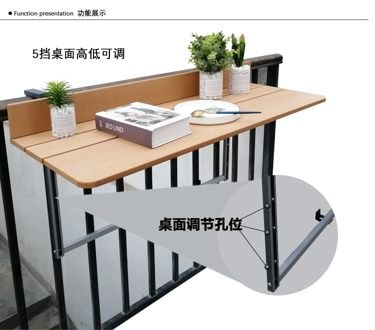 Ban công lan can treo bàn gấp tiện lợi treo bàn máy tính quầy bar quầy bar ngoài trời nâng gấp sách - Bàn bàn học giá sách