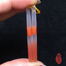 Серьги 忆南红联合冰飘樱桃红耳坠满天星耳环南红玛瑙冰底飘花包浆女耳饰