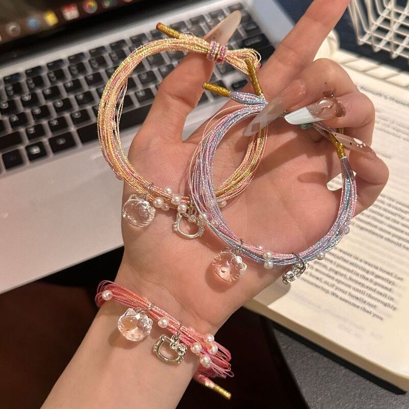 Cute Cat-Themed Five-Color String Bracelet for the Dragon Boat Festival, Niche High-End Handmade Woven Adjustable Friendship Bracelet