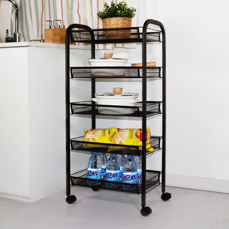 bedroom bedside movable shelf floor-to-ceiling kitchen cart with wheels bathroom beauty salon storage shelf storage