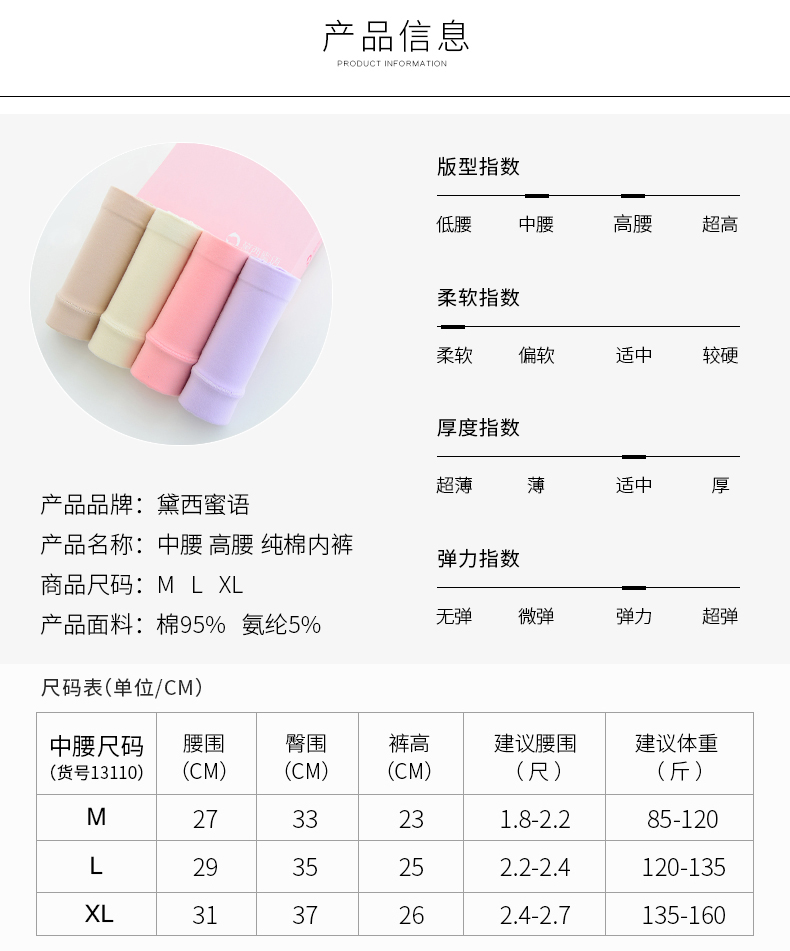 4 hộp cao eo nữ đồ lót cotton kích thước lớn thoáng khí cotton sau sinh quần bụng hông đồ lót nam