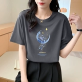 JOLIMENT Летняя шелковая дизайнерская футболка, большой размер, свободный крой, тренд сезона