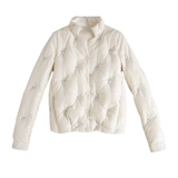 Белый пуховик, бархатная удерживающая тепло короткая модная куртка, с вышивкой, свободный крой, подходит для подростков, гусиный пух