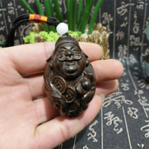 Vietnam agarwood carving small God of Wealth hand piece Black sandalwood Wealth God mahogany cliff craft decoration