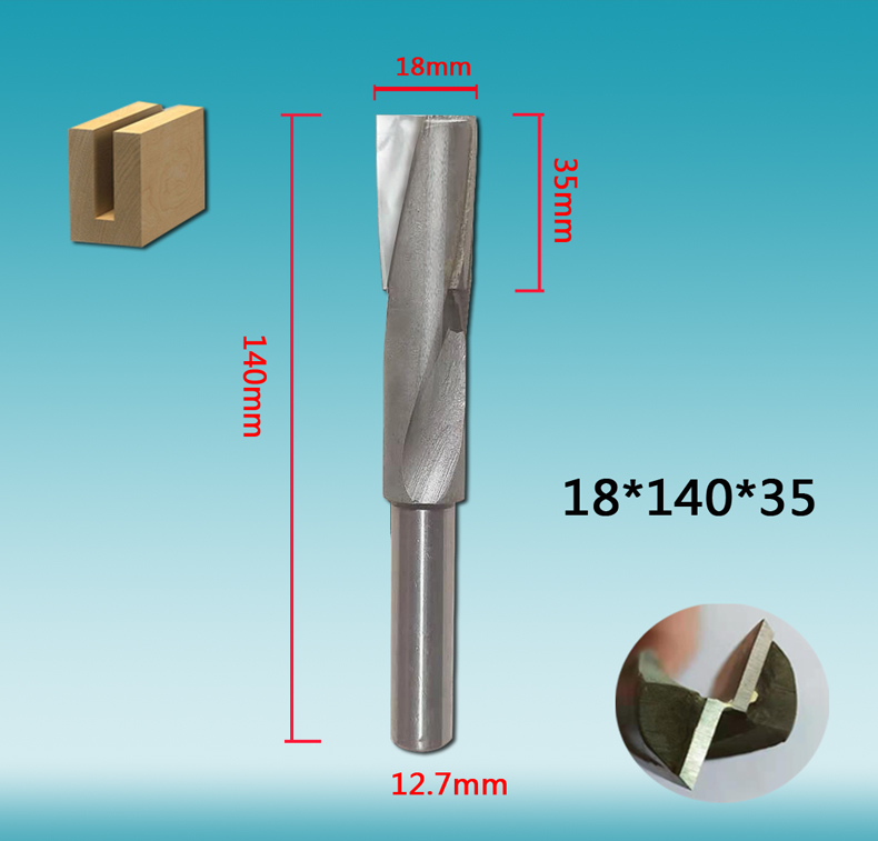 Wooden door lock hole lengthened milling cutter slotted screw cutter woodworking bottom cutter 16 18 cutter head bakelite milling cutter