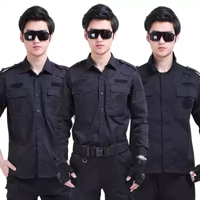 Special service work clothes summer short sleeve security set long sleeve special protection clothing black duty training uniform standard