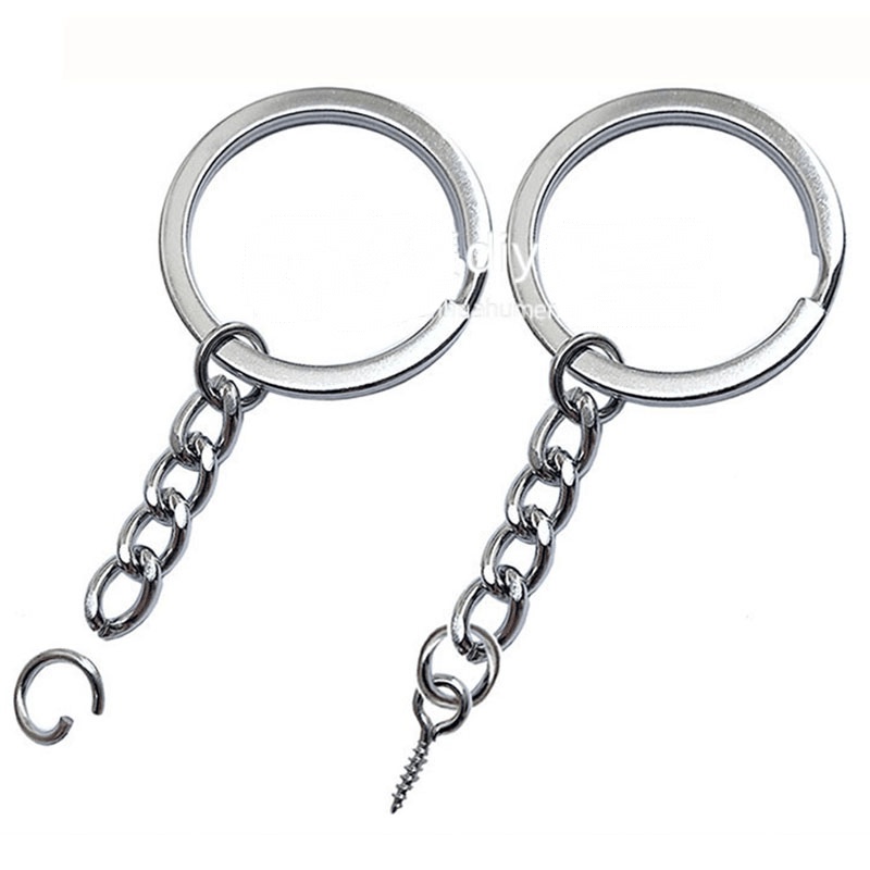 Stainless Steel Key Chain with Eye Pins, Custom Pendant Accessories, Hanging Rings, Handmade DIY Doll Accessories
