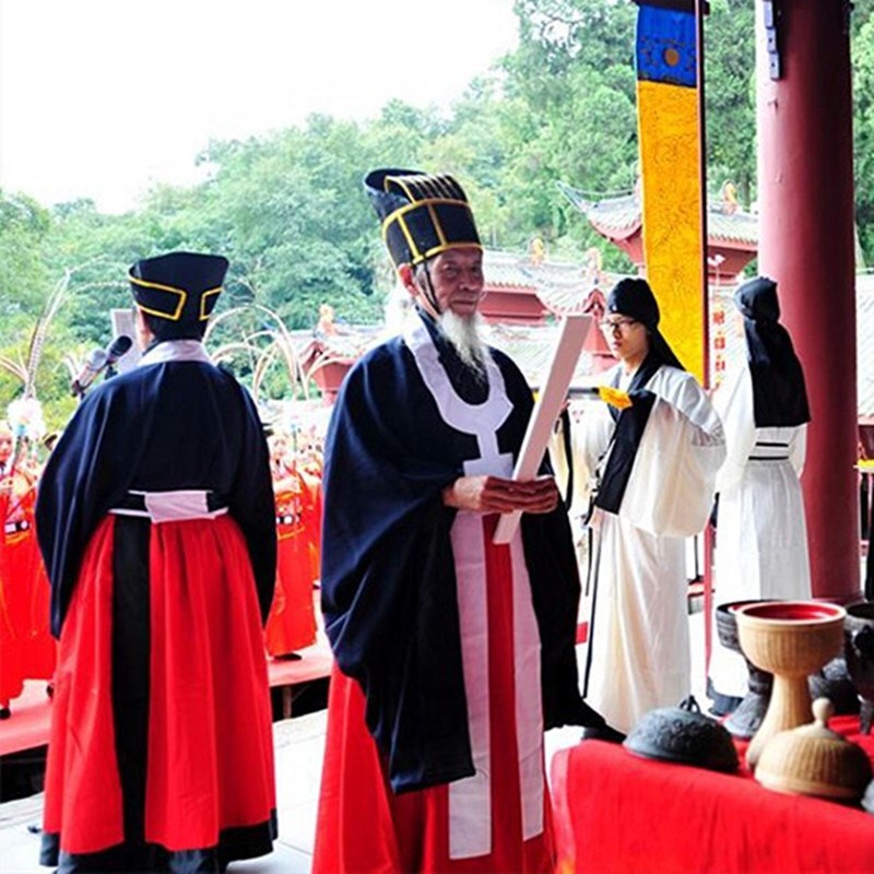 Patriarch of the Confucian Worship Ceremony, Accompanying Priest's Attire, Folk Sacrificial Ceremony, Eight-Row Dance, Ancient Costume, Chinese Style, Adult Hanfu