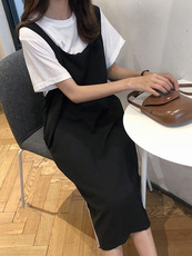 Античный комплект 背带裙女夏款盐系穿搭御姐高级感两件套装裙小个子连衣裙梨形身材